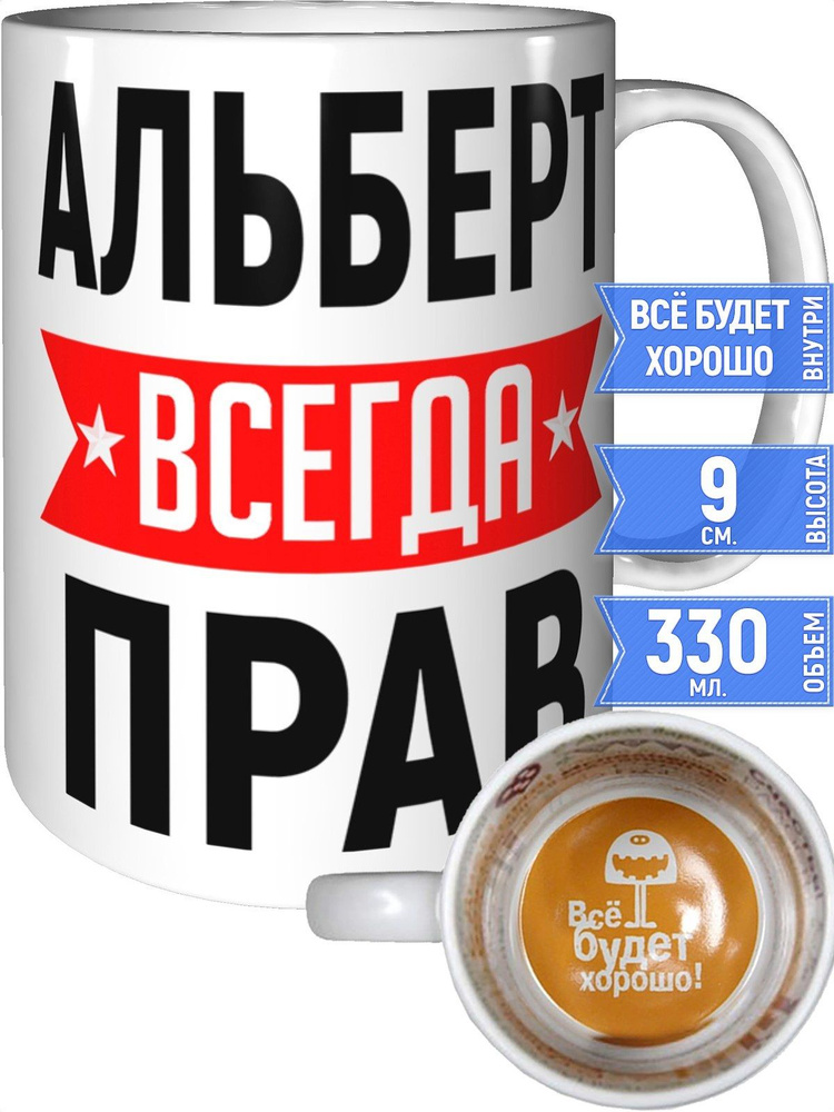 Кружка Альберт всегда прав - внутри всё будет хорошо #1