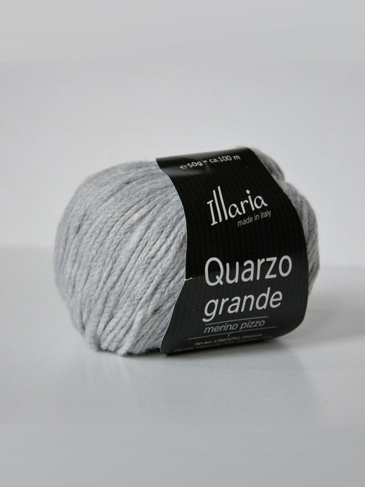 Пряжа меринос и альпака Illaria "Quarzo Grande" цвет 04 французский серый, 50 г, 50 г #1