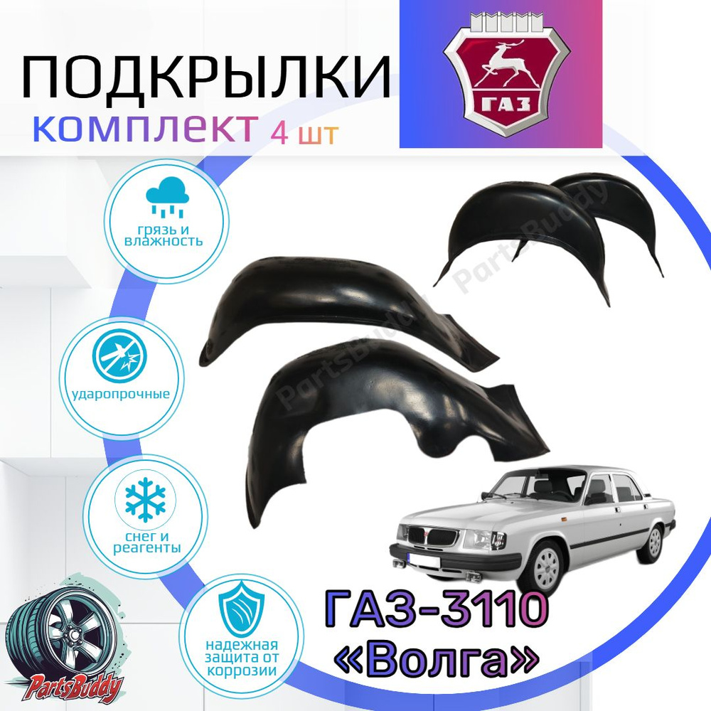 Подкрылки 31029  3110 передние (2 шт) (Нова-пласт)