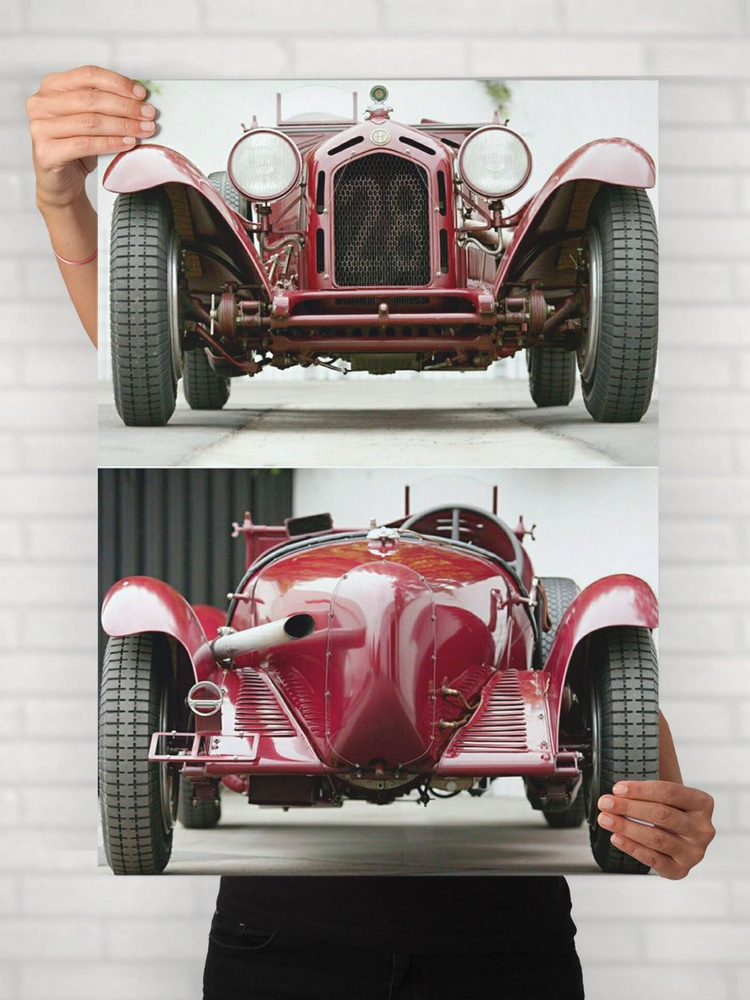Плакат на стену для интерьера Легенды Авто (Альфа Ромео 8C 2300 LM - Alfa Romeo 8C 2300 LM 1) - Постер #1