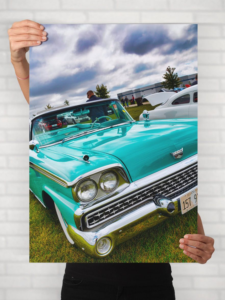 Плакат на стену для интерьера Легенды Авто (Форд Фэрлейн - Ford Fairlane) - Постер по машине формата #1