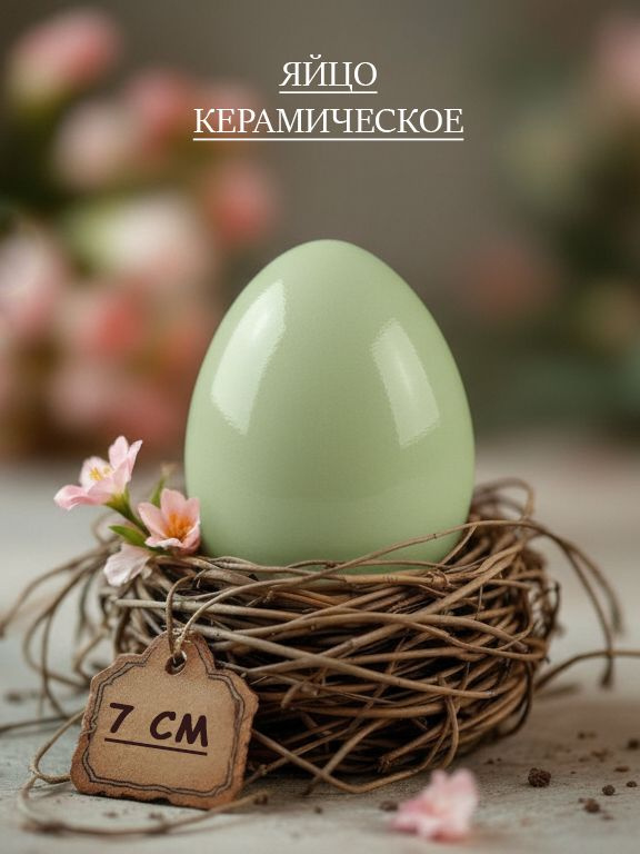 Яйцо Пасхальное, статуэтка "Egg Small", мятный, высота 7 см #1