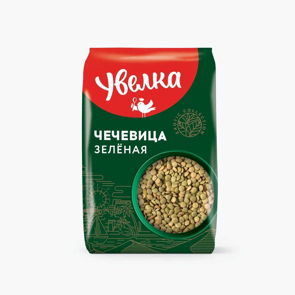 Чечевица зеленая тарелочная продовольственная Увелка, 450 г #1