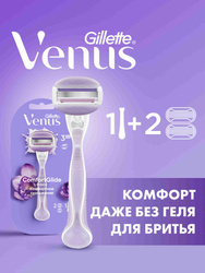 Бритва Gillette Venus Comfortglide Breeze женская многоразовая, станок для бритья с 2 сменными кассетами, с 3 лезвиями, с подвижными подушечками Добавьте в корзину любой товар из этой подборки
