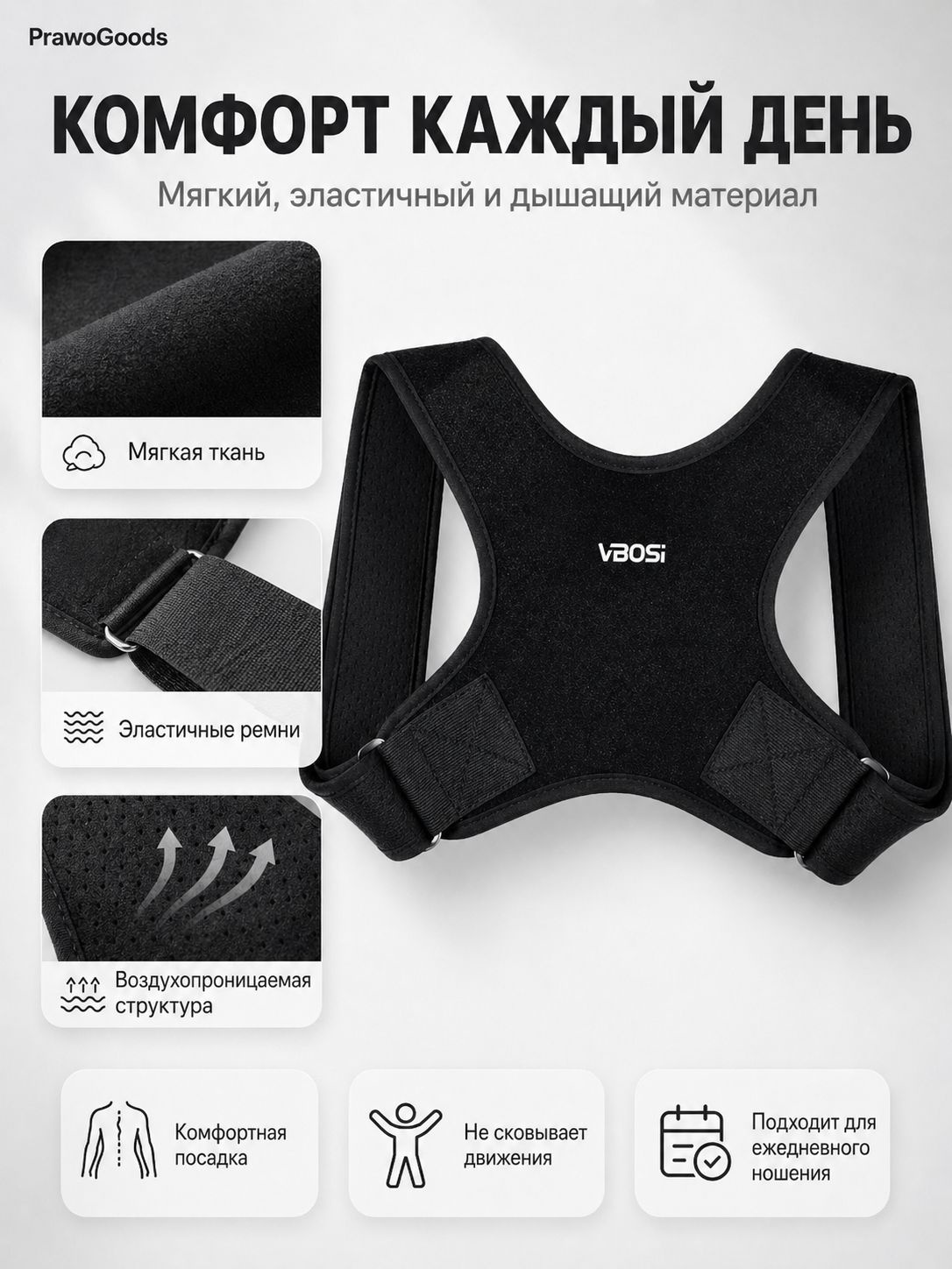 дышащий корректор осанки