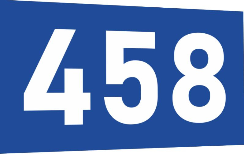Табличка-номер 458 цвет сине-белый, размер 7х4 см, ПолиЦентр