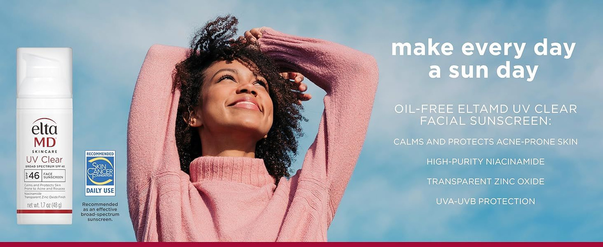 EltaMD Солнцезащитный крем для лица UV Clear, SPF 46 Безмасляный ...