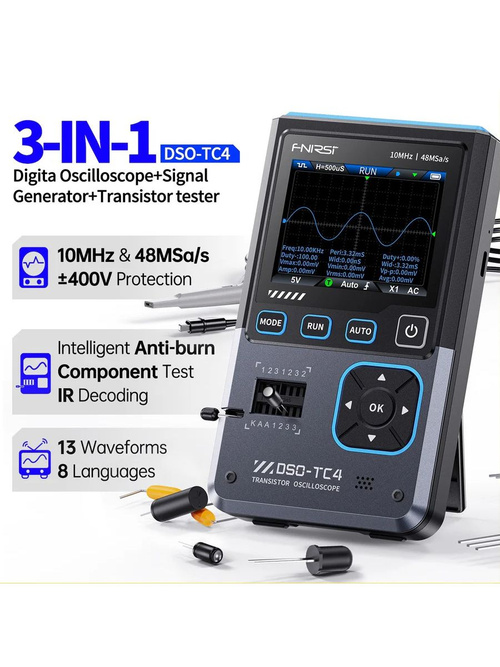 FNiRSi DSO-TC4 осциллограф, транзистор-тестер и DDS-генератор (3-в