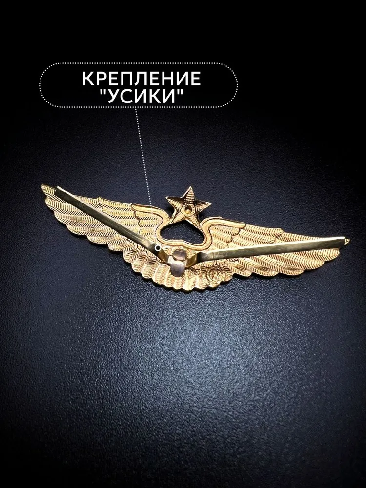 Эмблема на тулью ВВС металлическая 1 шт., 1 шт, фото 2