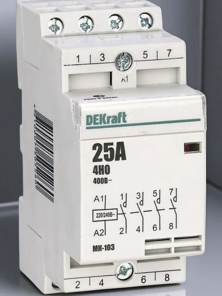 Контактор модульный 4НО 20А 230В МК-103 18060DEK Dekraft, вариант, фото 3