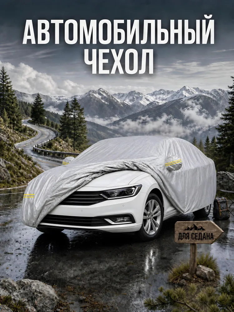 Чехол на автомобиль Экочехлы Премиум 3XXL, тент на машину для седана, защита от солнца, дождя, снега и пыли, 540x200x150 см, 540x200x150 см, фото 2