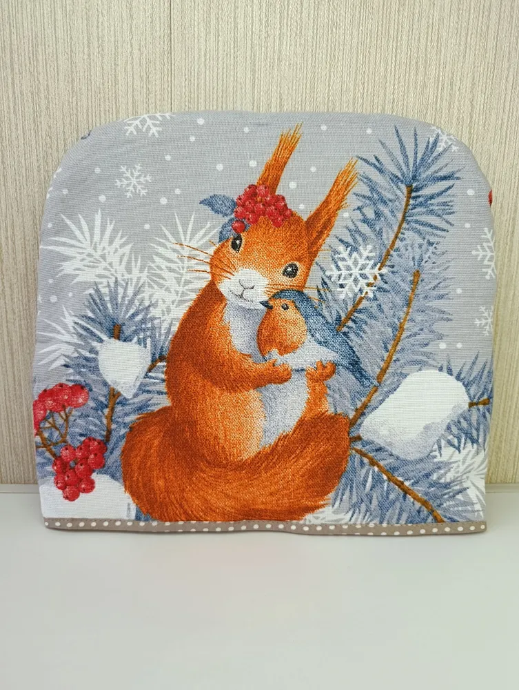 Грелка на чайник "Белочка с птичкой" 31х27 см., 31x27 см, фото 6