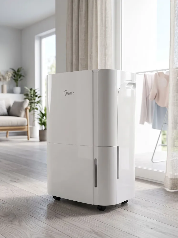 Осушитель воздуха Midea MDDF-20 до 37 - 52м.кв, до 20 л.сут для квартиры дома подвала ванной гаража бассейна погреба, 52 м, 20 л, фото 2