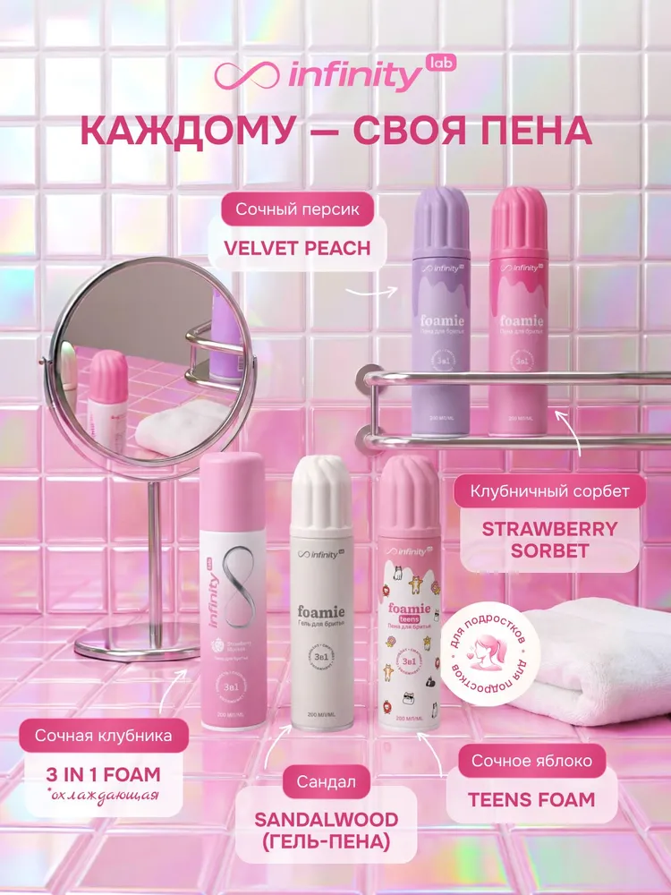 Пена для бритья женская INFINITY Foamie. Strawberry Sorbet., вариант, фото 6