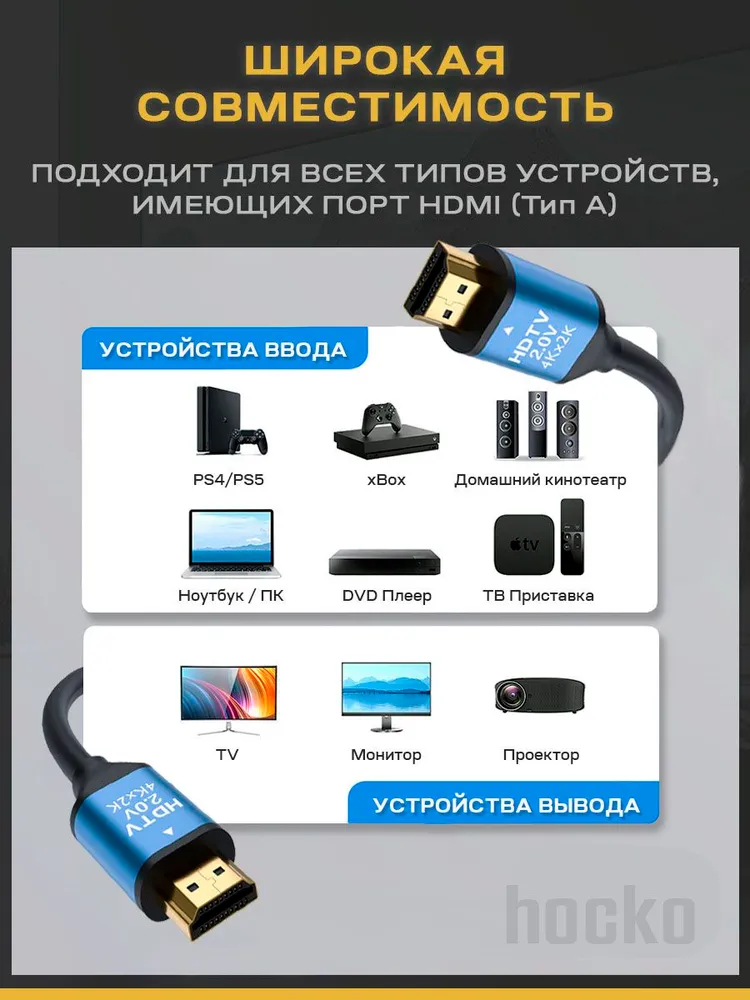 hdmi кабель 3м 2.0 4К , провод для телевизора ноутбука монитора пк (шнур шдмай), 3 м, фото 6