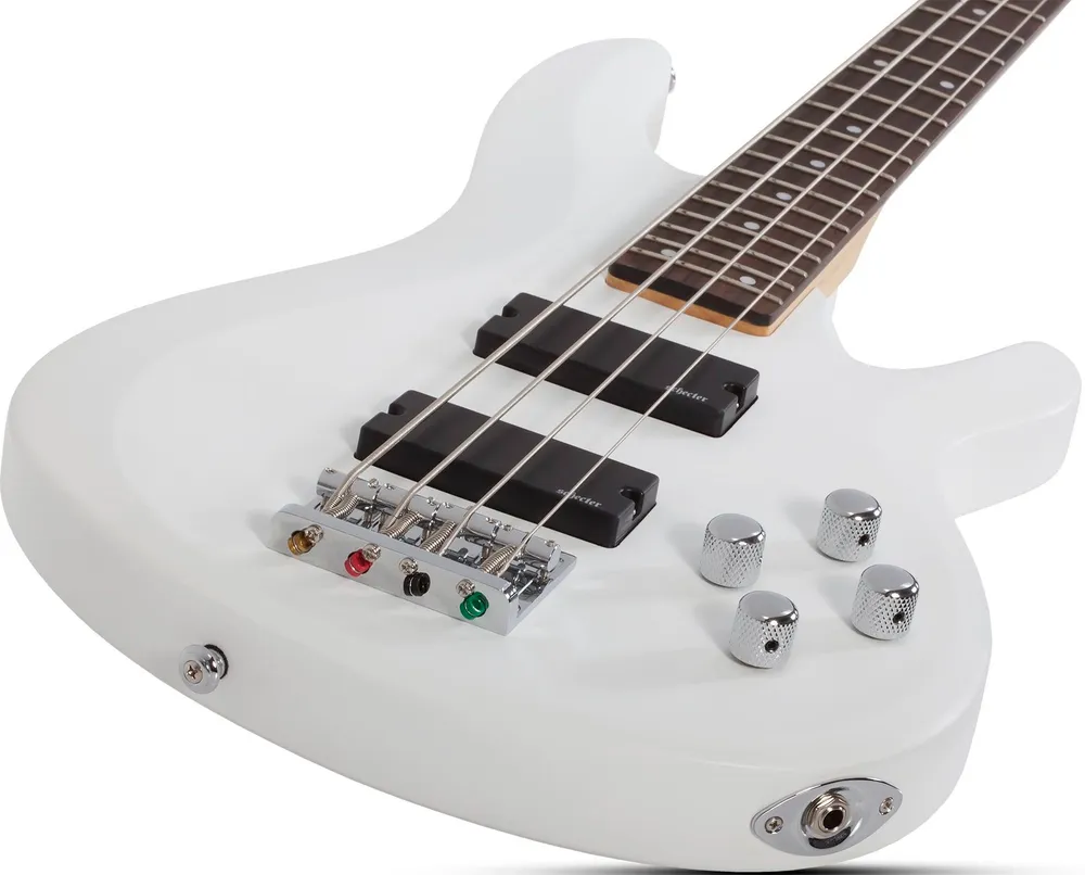 Schecter C-4 DELUXE SWHT Бас гитара 4 струны цвет Satin White, белый, фото 2