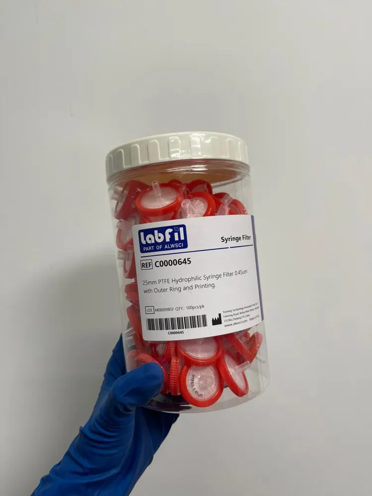 Фильтр шприцевой гидрофильный PTFE (Политетрафторэтилен), диаметр 25 мм, размер пор 0,45 мкм, 100 шт., ALWSCI, С0000645, 100 шт, фото 4