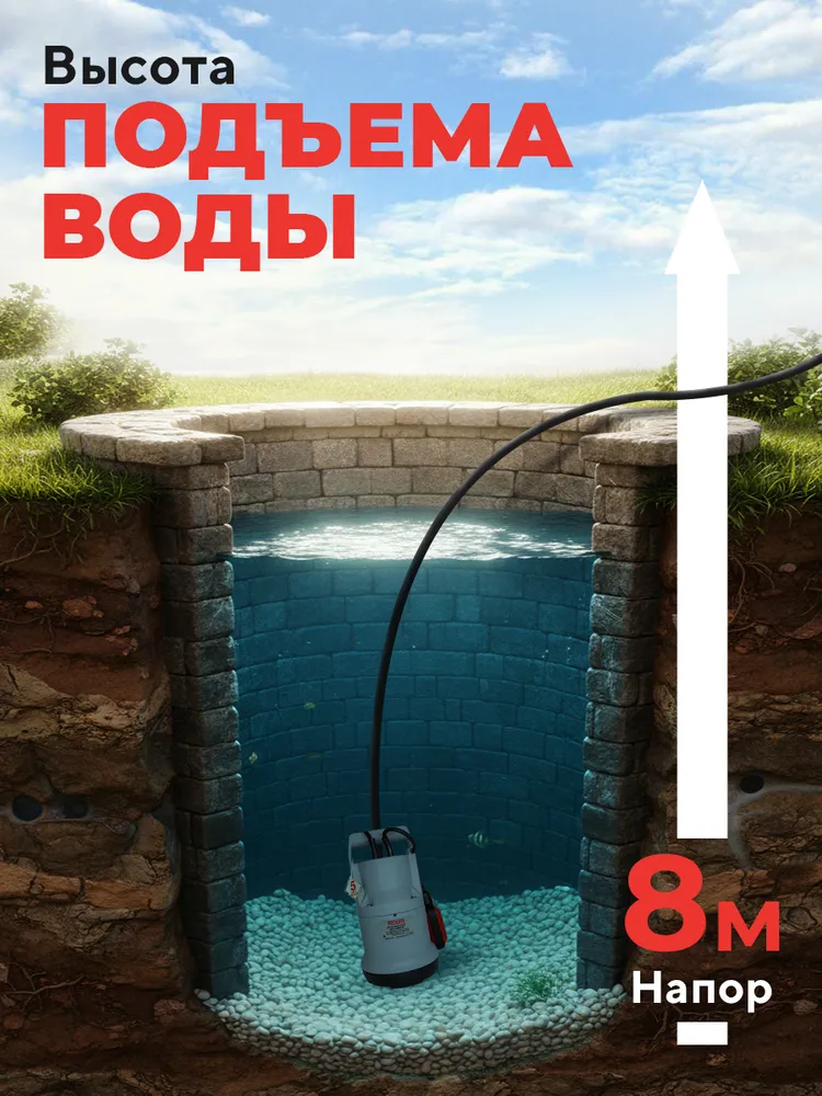 Насос дренажный погружной, 400Вт, НД-11000П/5 Ресанта, 400 Вт, фото 3