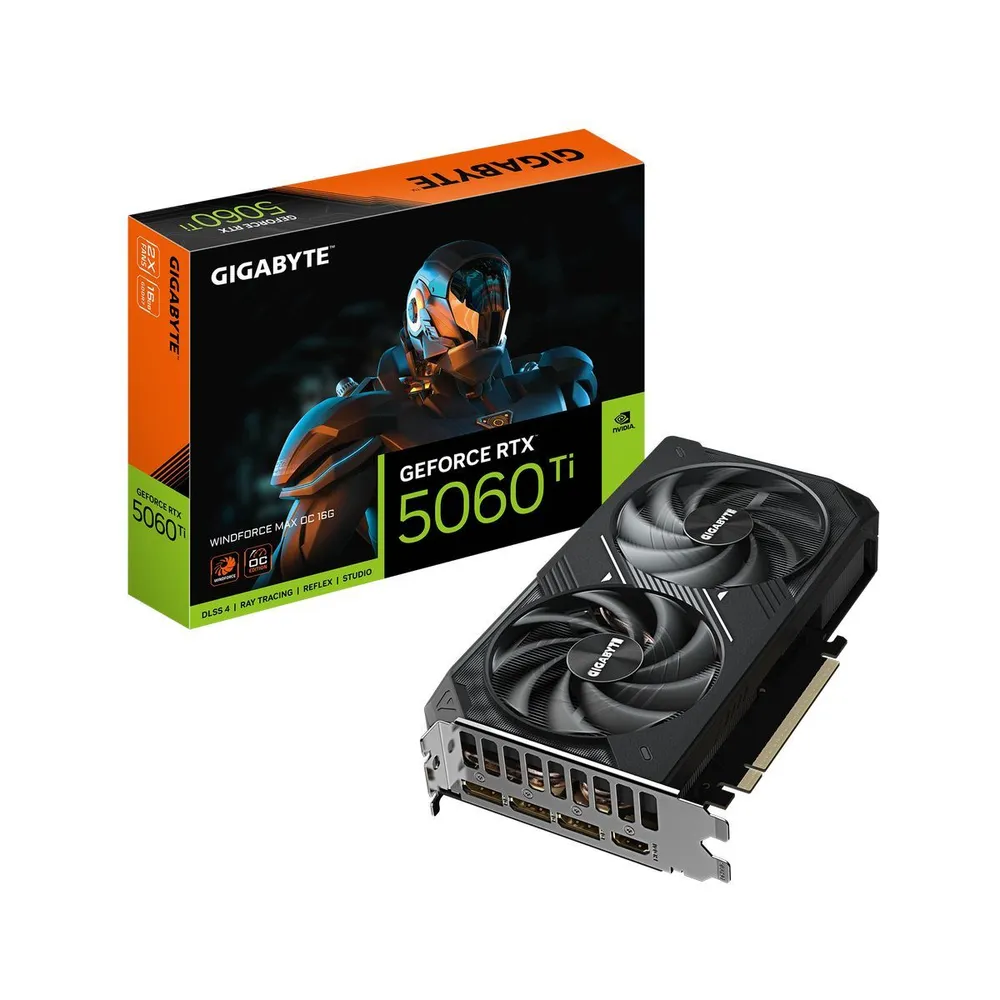 Gigabyte Видеокарта GeForce RTX 5060 Ti 16 ГБ (GV-N506TWF2MAX OC-16GD)