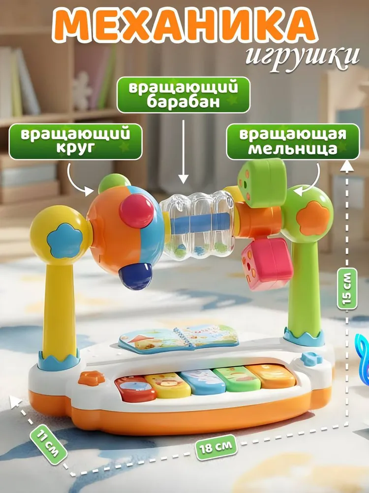 Пианино детское музыкальное / Синтезатор детский / Развивающая игрушка для малышей от года, вариант, фото 2