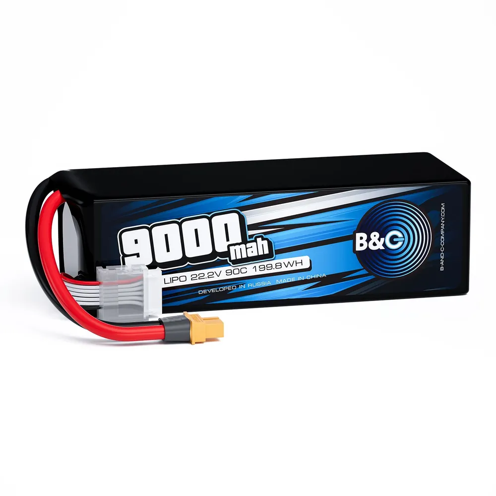 Аккумулятор Li-po B&C 8000 MAH 22.2V (6s) 90C, XT60, Soft case (для FPV дронов), 9000 мАч, фото 2