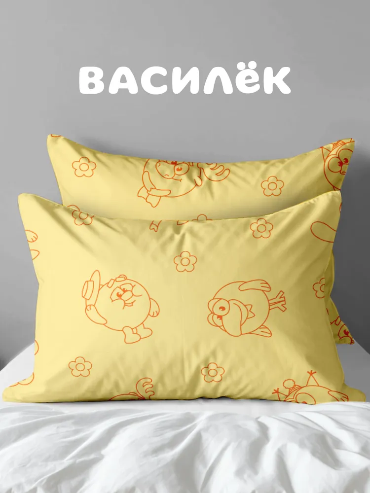 Наволочки Василек 40х60 - 2 шт. Бязь, хлопок, Смешарики, Круглая компания 500547/1, 40x60, 2 шт, фото 4