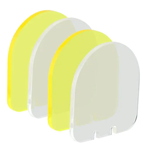 Противоударный защитный щиток 2,78 мм складной прозрачный желтый для крепления на рейку 20 мм 4 шт.