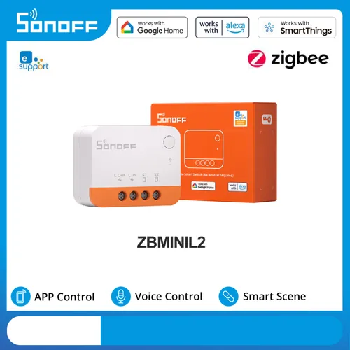Переключатели SONOFF ZBMINI L2 Zigbee без нейтральной линии.
