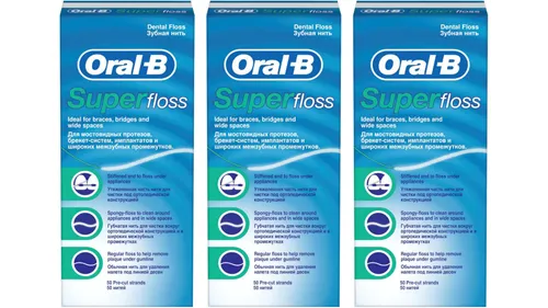 Oral-B Super Floss Зубная нить 50 шт. (3 штуки)