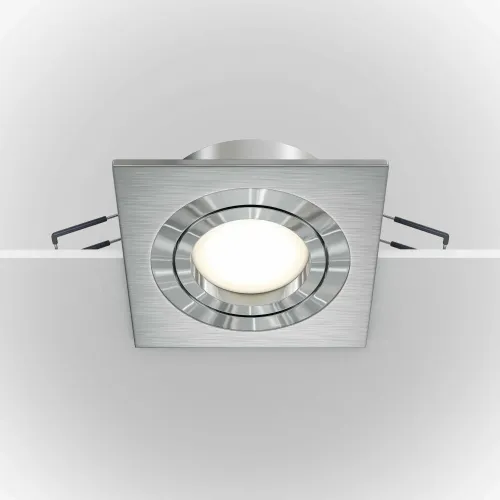 Светильник MAYTON Atom DL024-2-01S, патрон GU10 встраиваемый, на потолок, серебристый