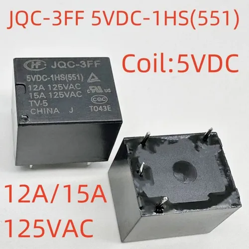 3pcs Реле JQC-3FF 5VDC-1HS551 4 контакта