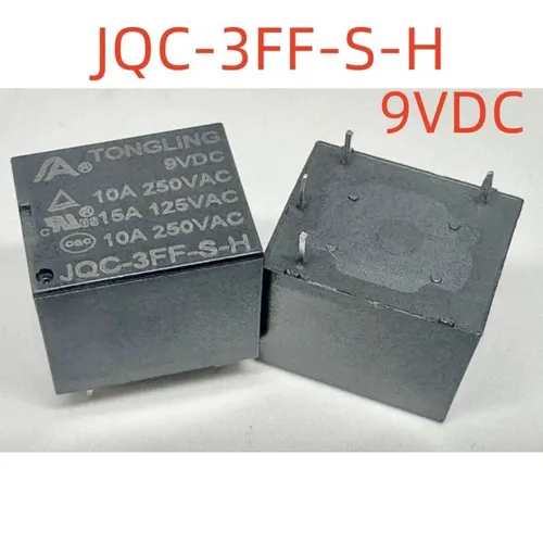 3 штуки Реле электромагнитное JQC-3FF-S-H 9 В постоянного тока, 4 ножки, 10 А