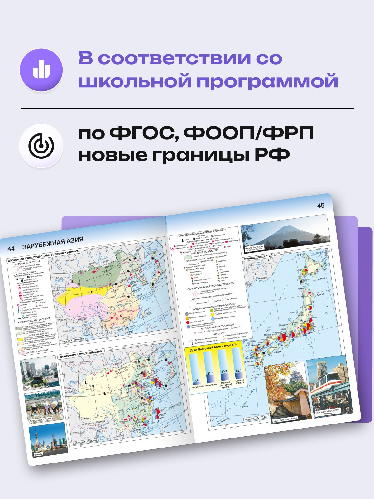 География 10 - 11 класс. Атлас и контурные карты ФГОС подготовка к ЕГЭ 2026 - 2027 года с новыми регионами РФ | Geography for 10-11 Grade. Atlas and Contour Maps for EGE Preparation - Ozon image 3