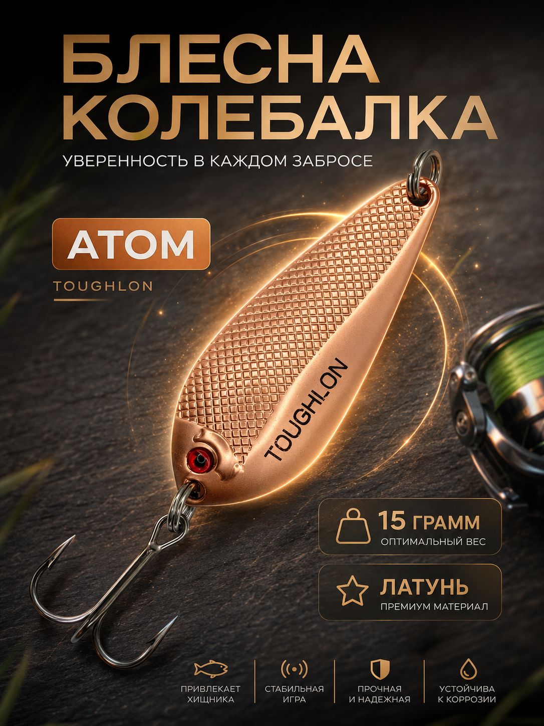 Блесна колебалка атом на щуку и судака