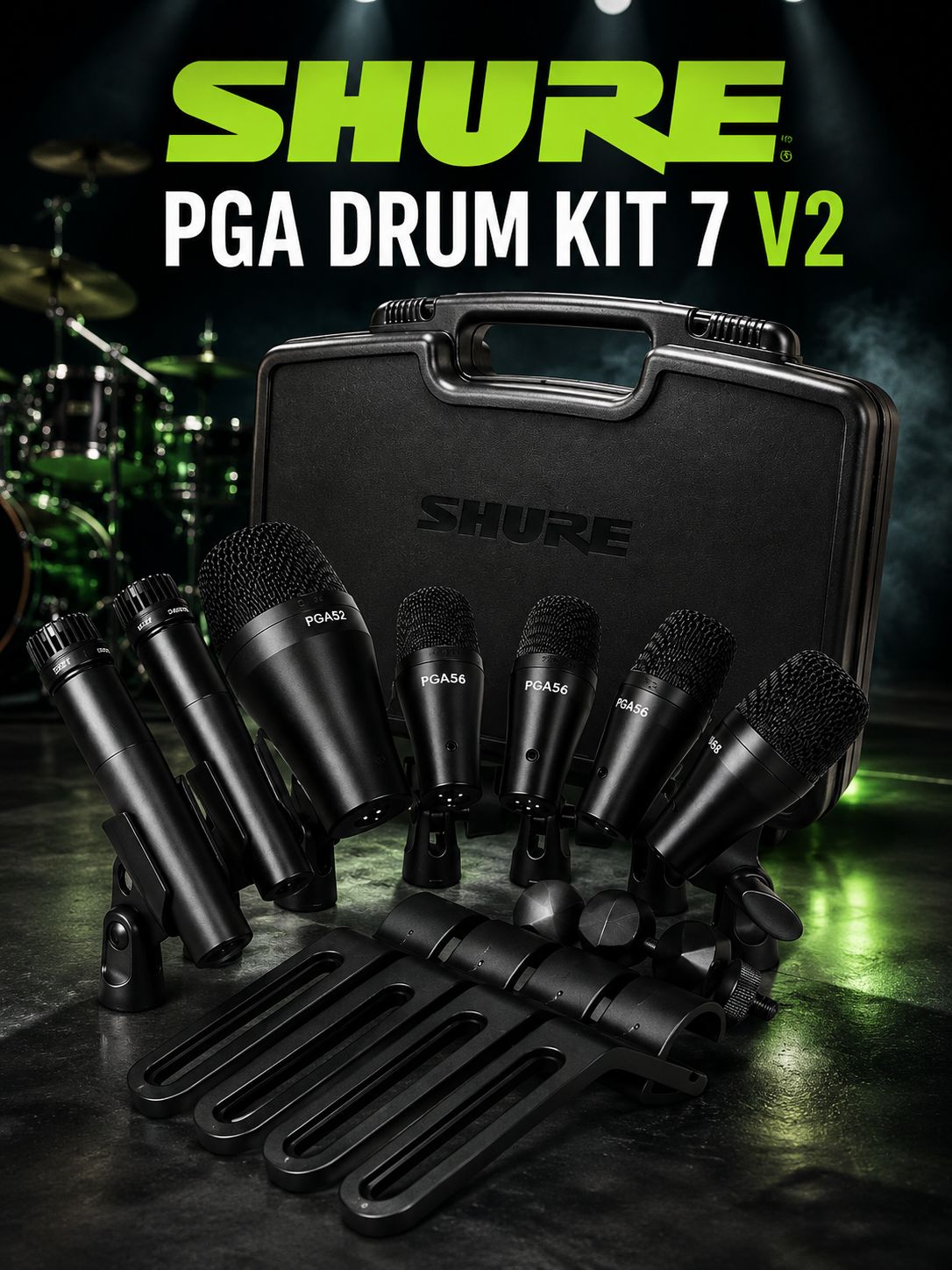 SHURE PGA DRUM KIT 7 - v2 набор барабанных микрофонов. купить на