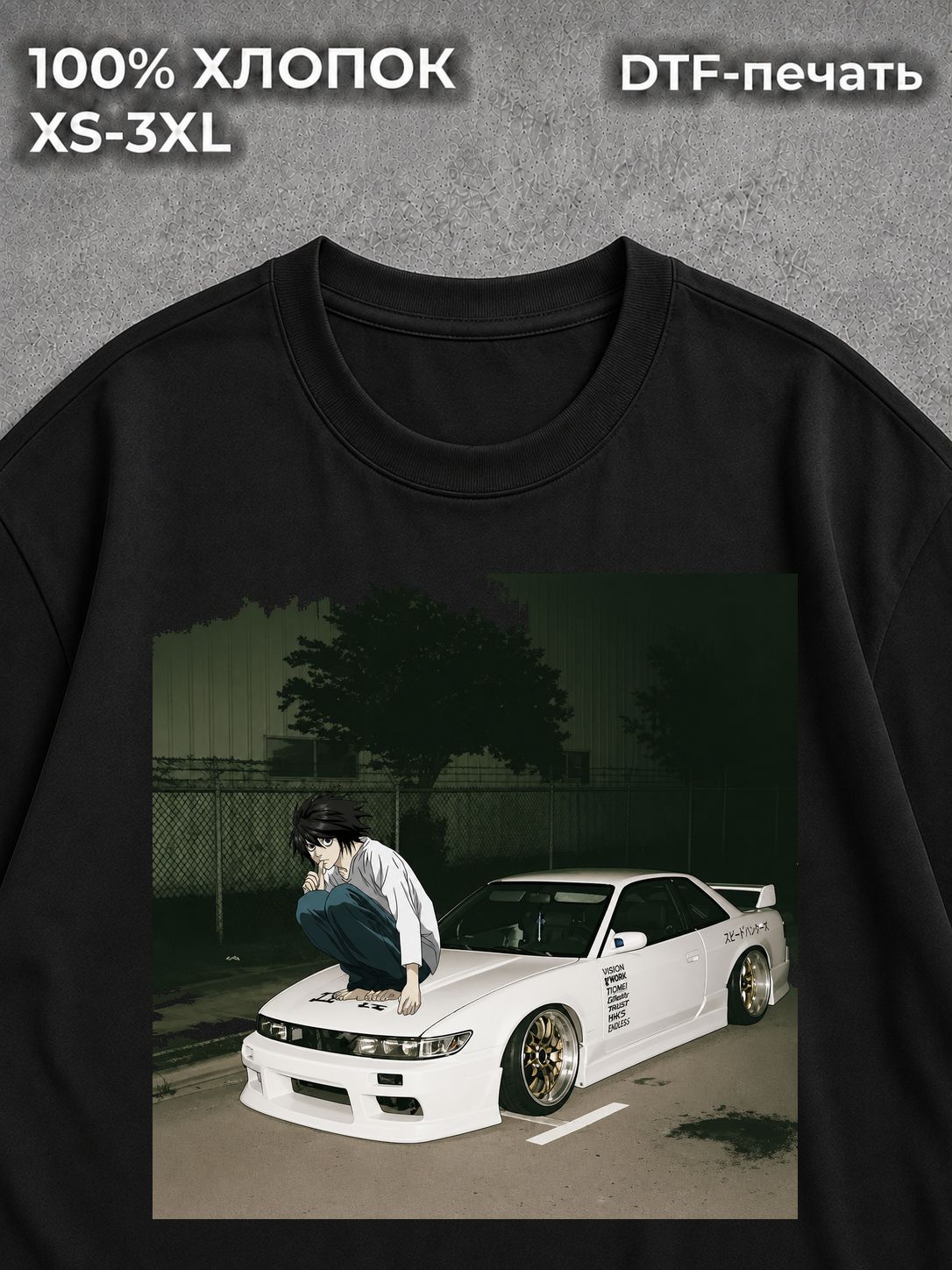Футболка аниме y2k black