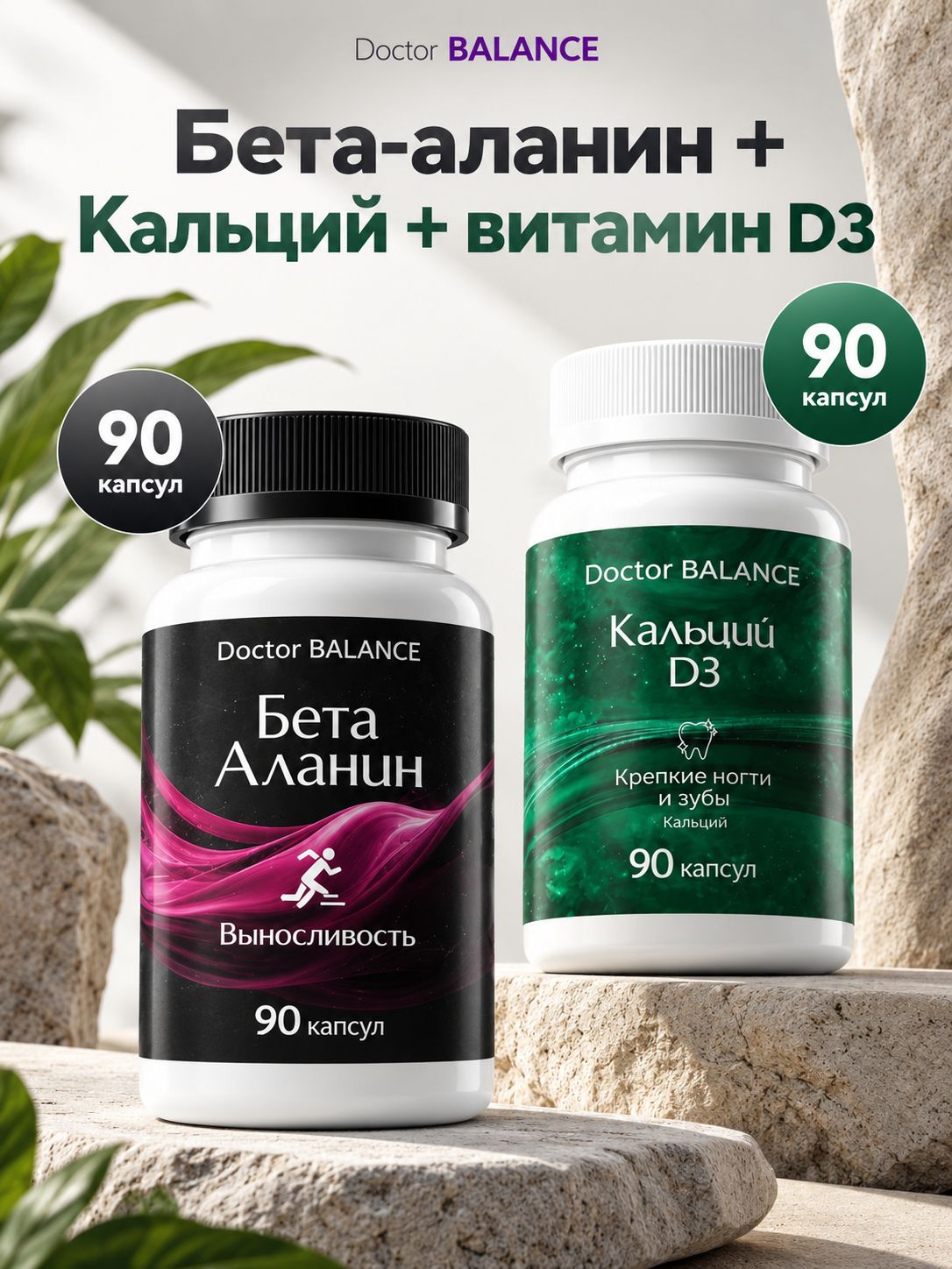 Набор Doctor Balance: Бета-аланин 90 + Кальций с витамином D3 90