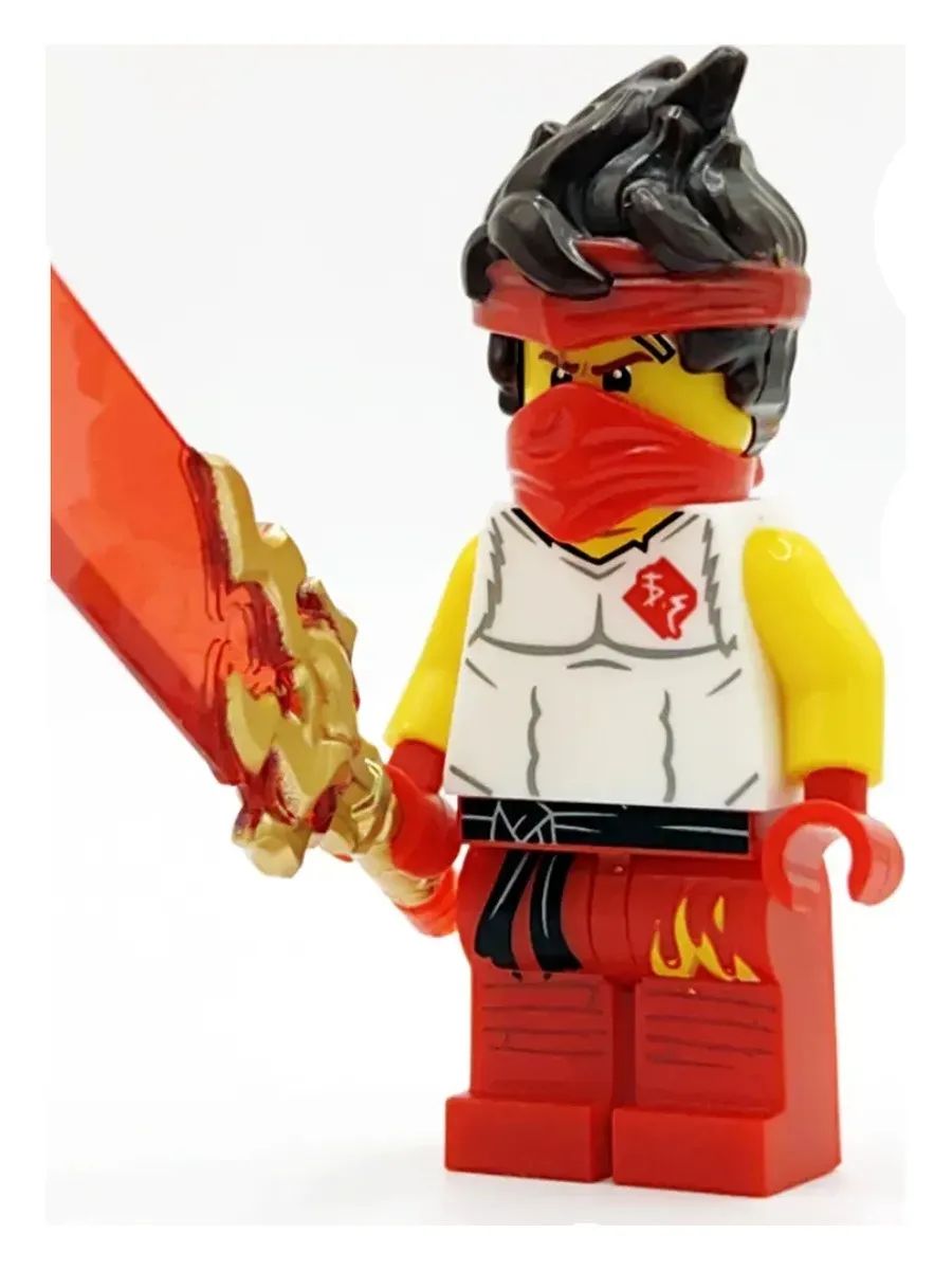 Фигурка Кай в красном с огненным мечом / Ниндзяго / Минифигурка Ninjago
