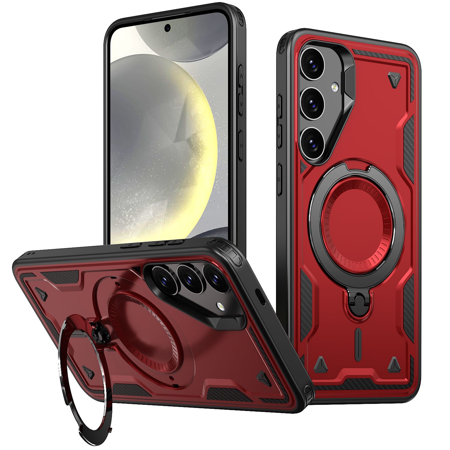 智能手机壳用于6.5″, 金属, 红色