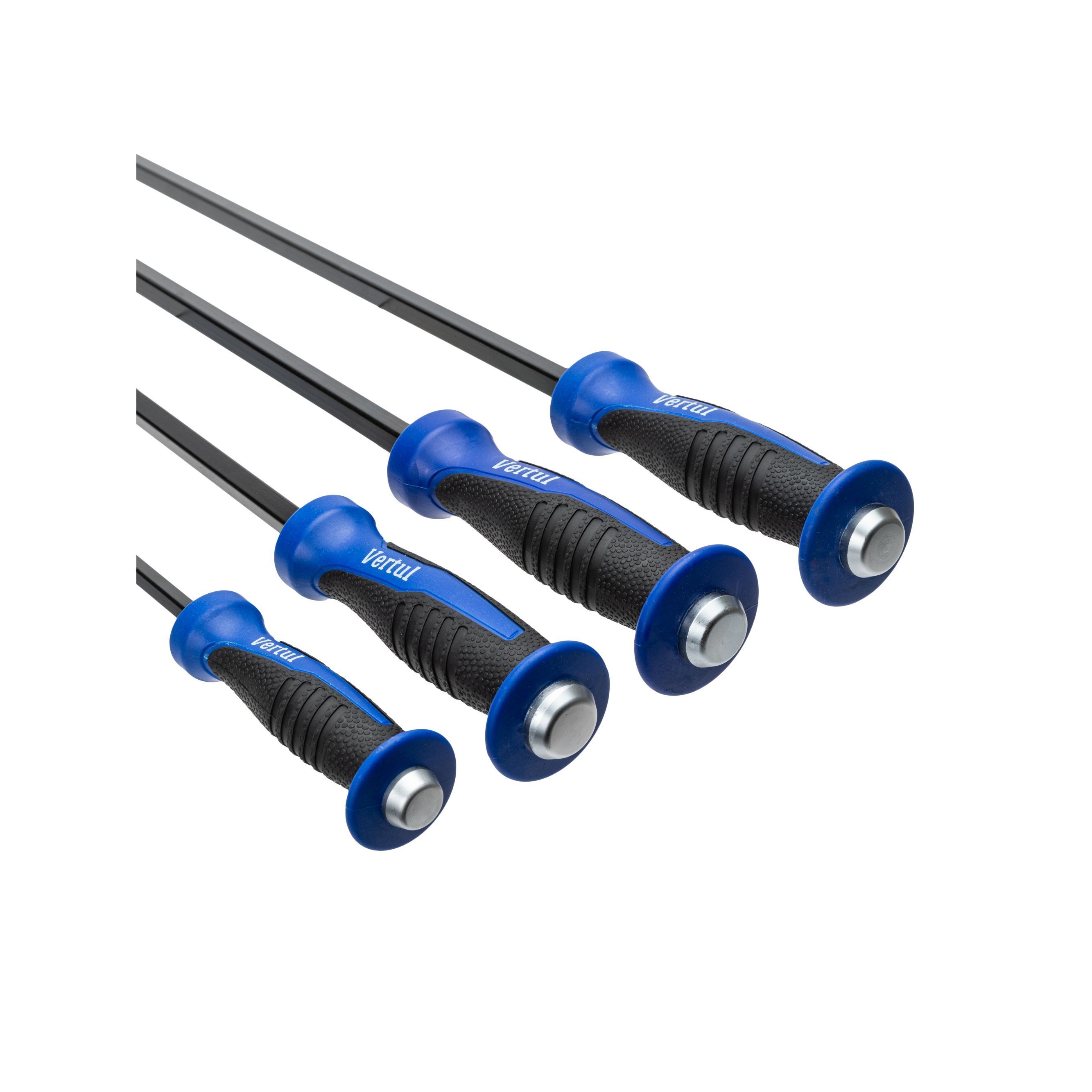 Ударныемонтировочныелопатки4размеравнаборе:205мм,330мм,473мм,620мм.VertulVR50362