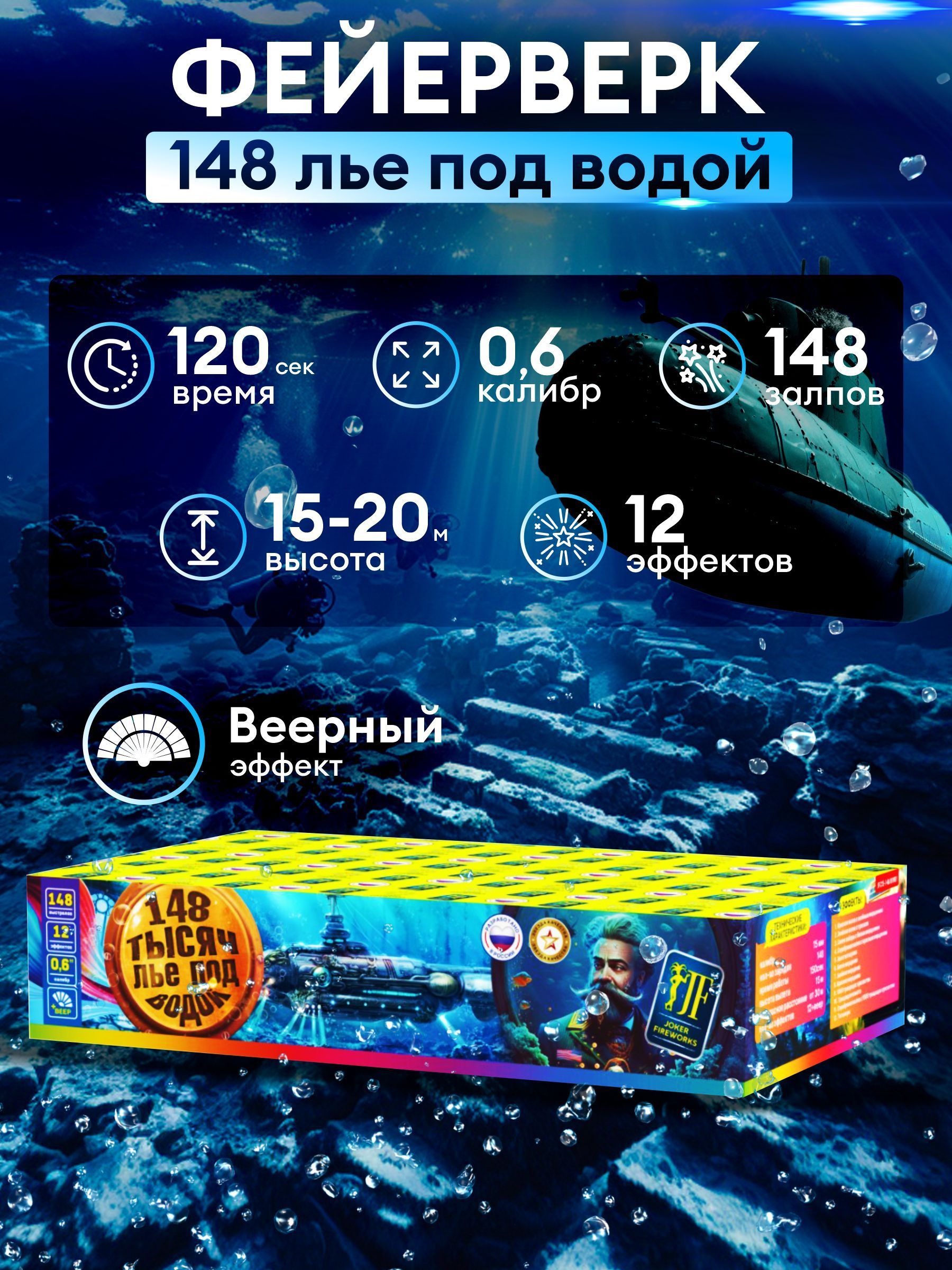 Фейерверк148льеподводой148залповкалибр0,6дюйма"