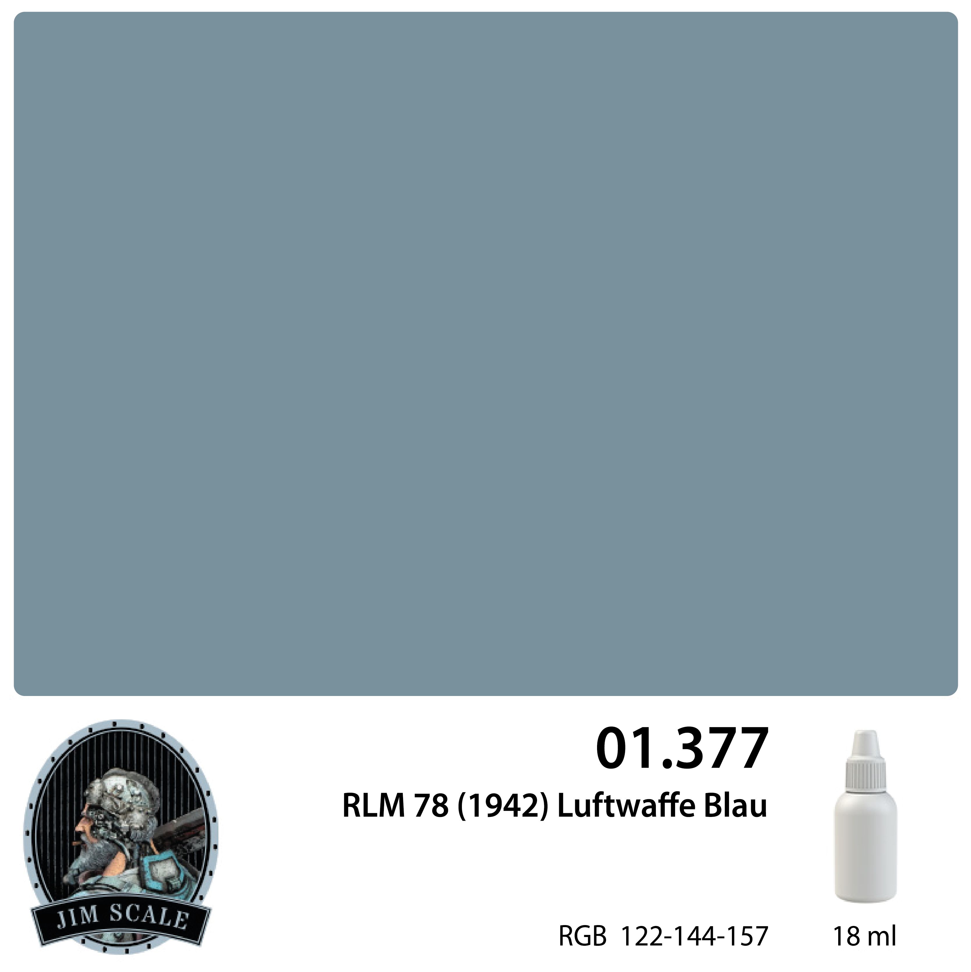 01.377JIM Краска водно-акриловая цвет RLM 78 (1942) Luftwaffe Blau Jim ...