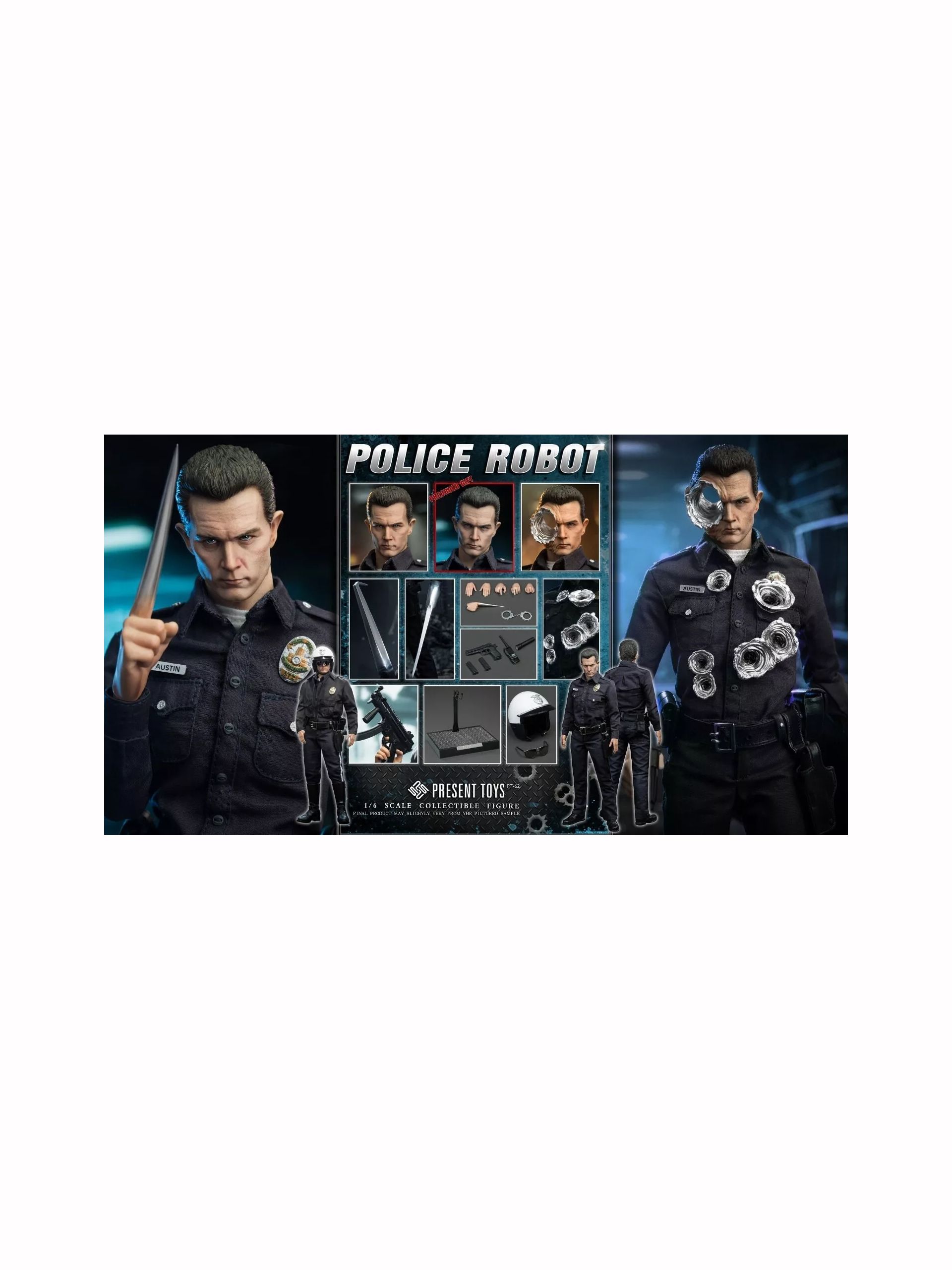 PRESENT TOYS PT-sp62 1/6 Робот-полицейский-терминатор T-1000 