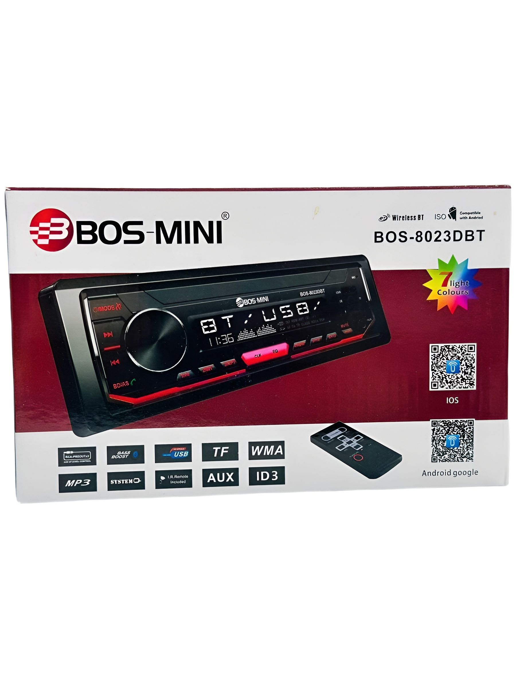 Автомагнитола 1DIN BOS-MINI BOS-8023DBT