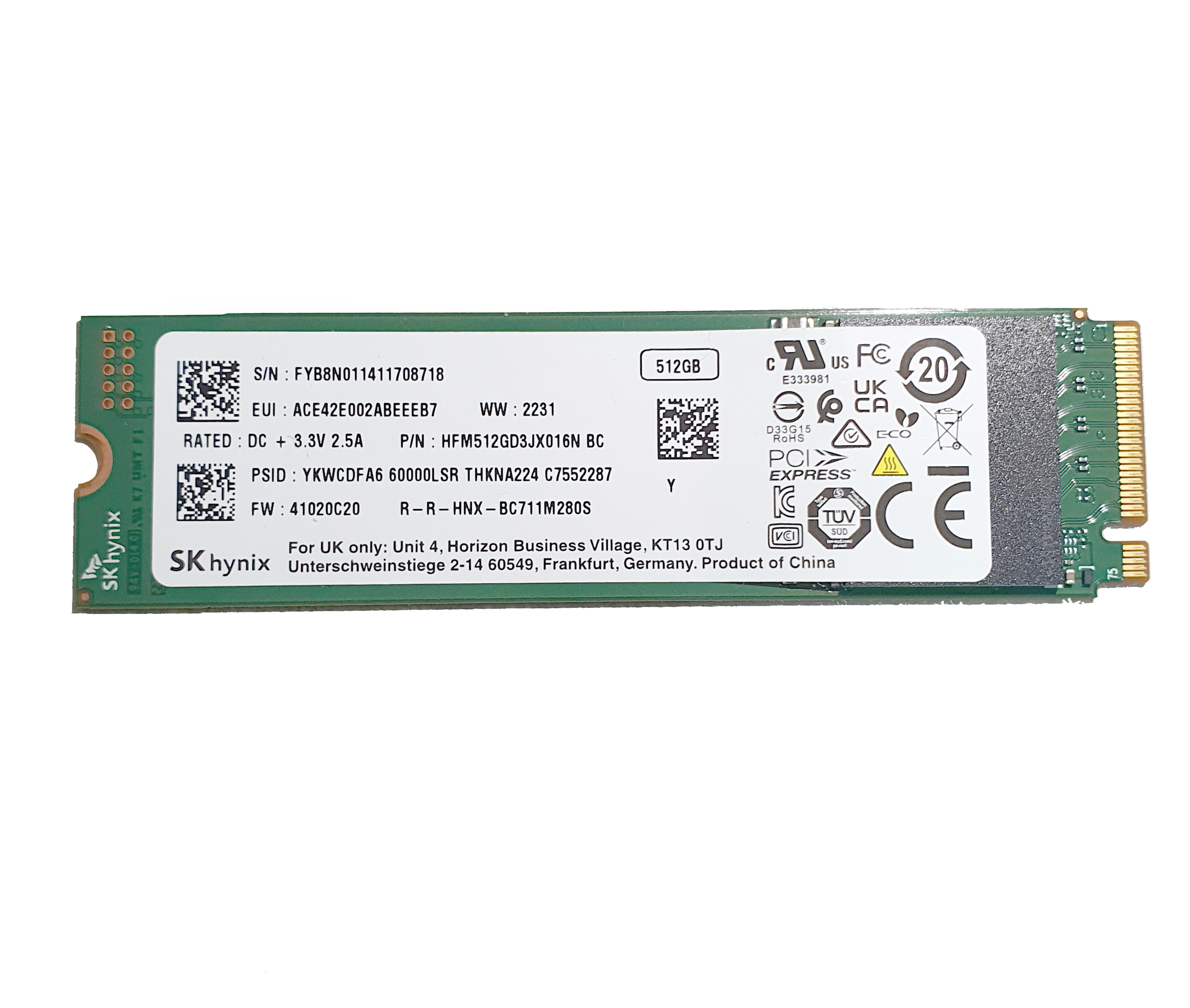 SKhynix NVMe m.2 2280 SSD 512GB★47 512 ГБ Внутренний SSD-диск Hynix 2280 Твердотельный накопитель 512