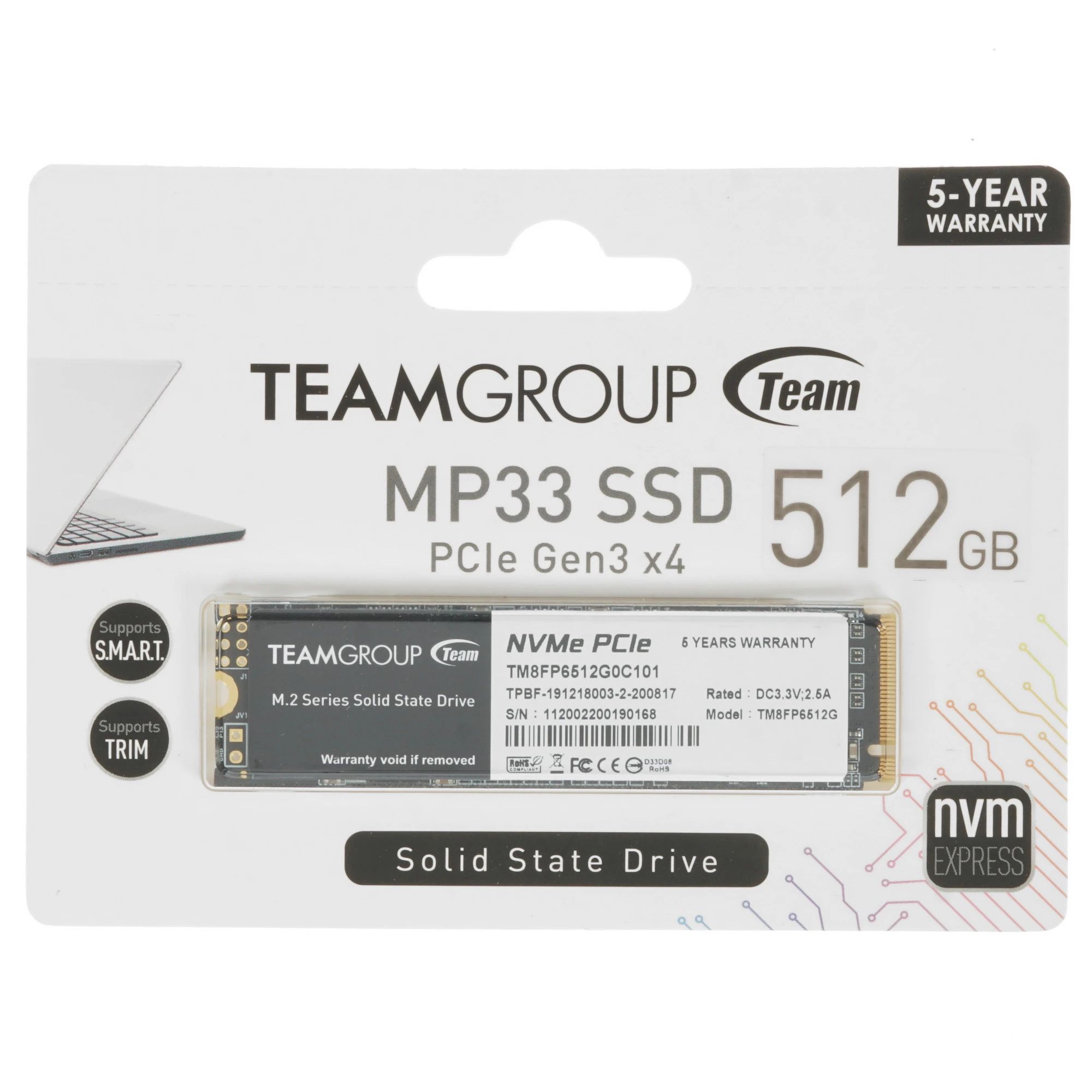 512 ГБ Внутренний SSD-диск Teamgroup TLC 3D NAND 2280 512 ГБ M.2