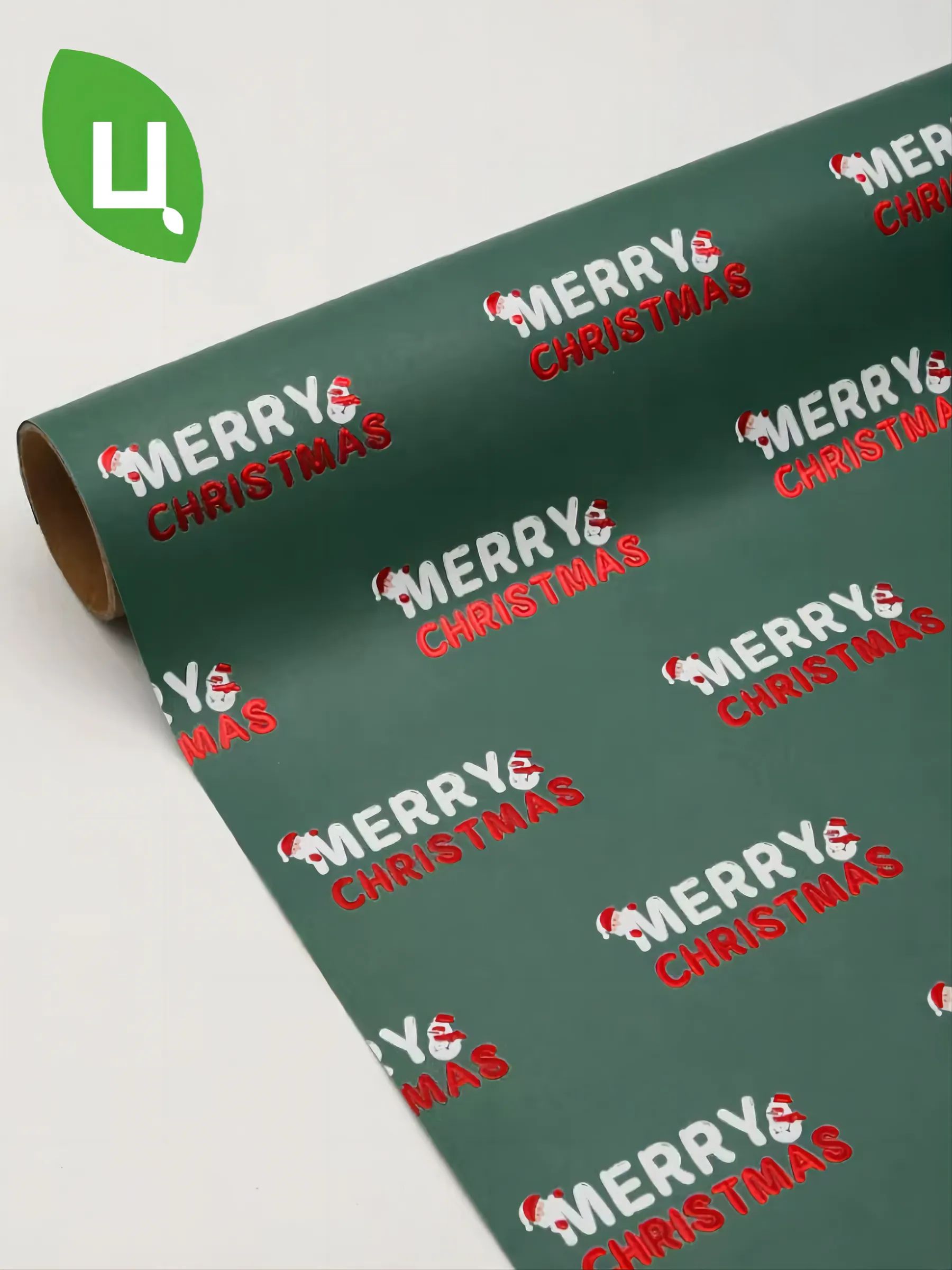 Упаковочная бумага Merry Christmas в уп/15 штук Темно - зелёный 38*50CM P.SDDLD095 Китай