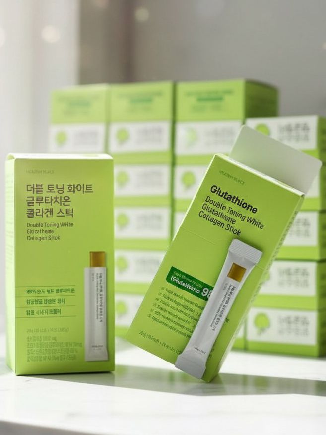 double toning white glutathione collagen stick HEALTHY PLACE] 30 Sticks 自带高光+悄悄变白！✨】HEALTHY PLACE Double Toning White
