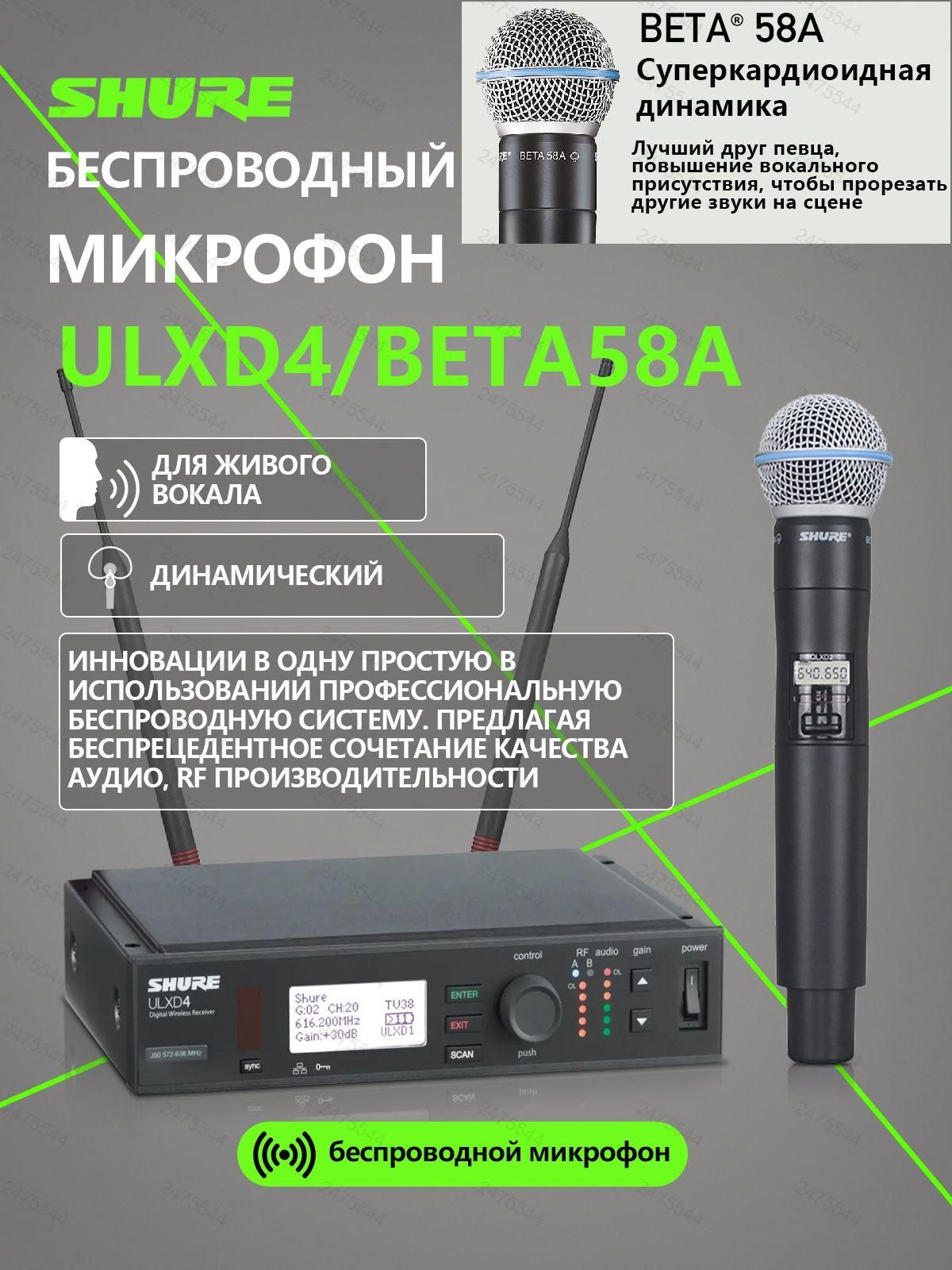 МикрофондляживоговокалаULXD4/BETA58A,черныйматовый