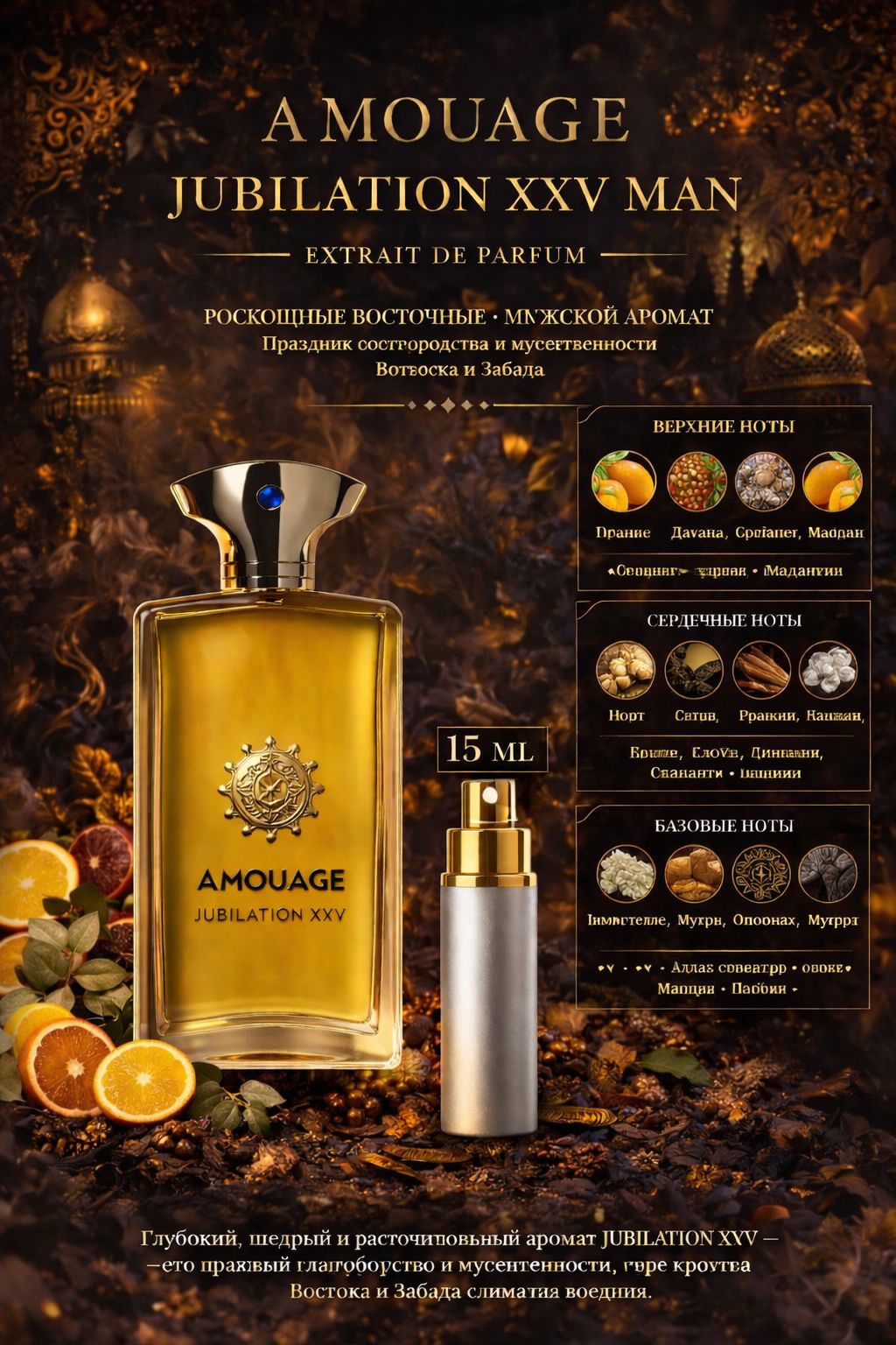 AMOUAGE Jubilation XXV Man 15 мл - парфюмерная вода Отливант купить